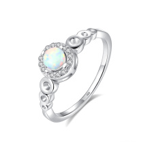 Elegant 925 Sterling Silver CZ Opal Rings